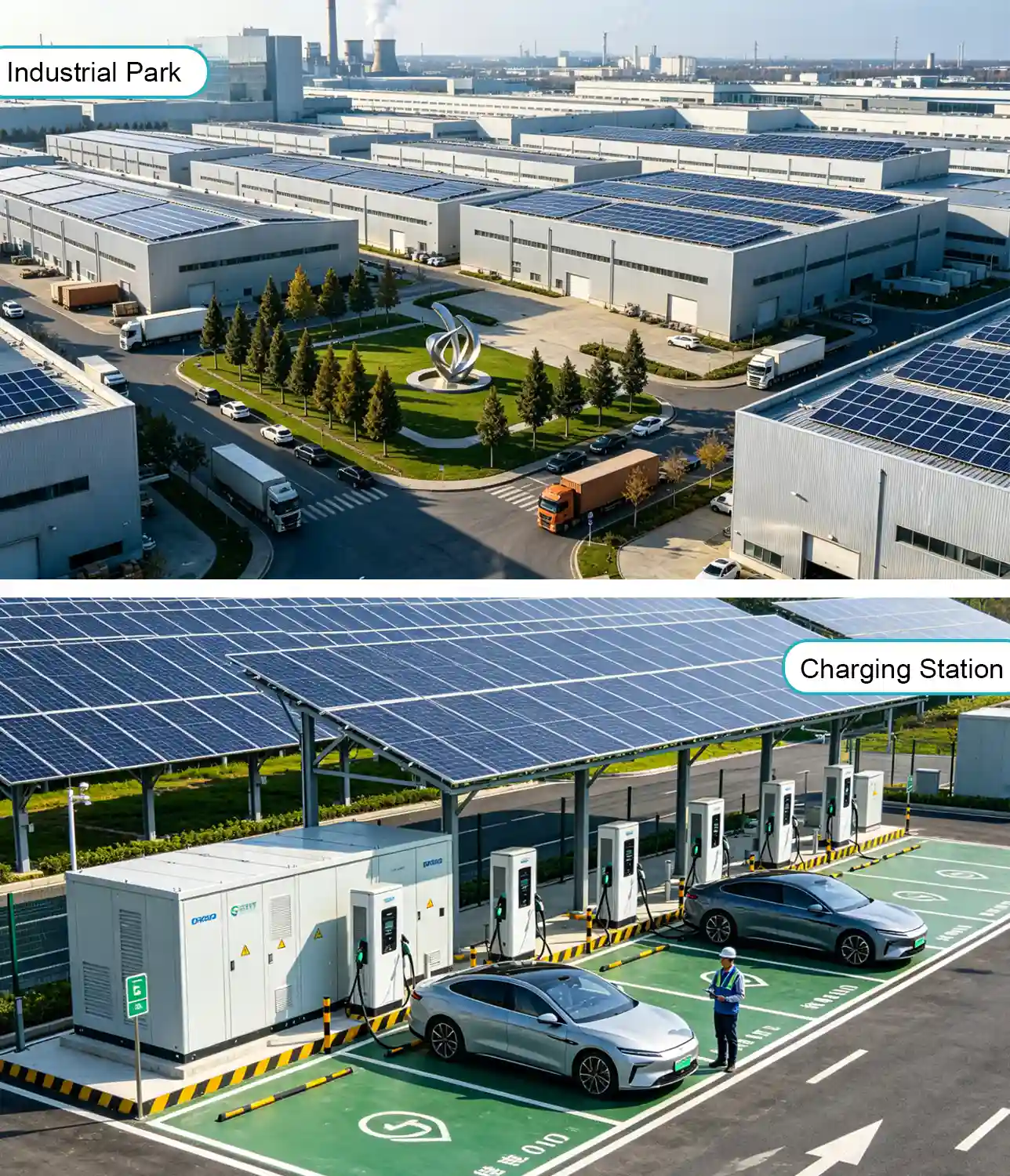 Industrial park and charging statior
